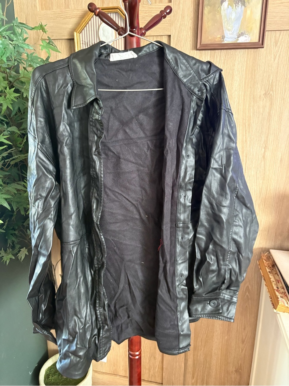 Leather shacket
